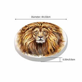 Pznen Lion Head Coasters for Drinks Forest King Face Wild Cool Animal Nature Brown Acrylic Furry Carnivore for Tabletop Protection Coffee Table Living Room Kitchen Office Home Decor 2 Pcs,4 Inch