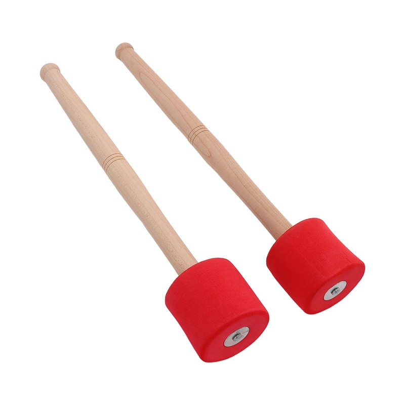 2PCS Bass Foam Drum Mallet Oak Handle EVA Foam Head