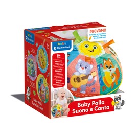 Clementoni Baby Ball Plays and Sings - Fabric Musical Ball Soft Italian Speaker Teaching Animal Numbers and Tools Crawling Kids Play 6 Months Activity Centre Washable 17983