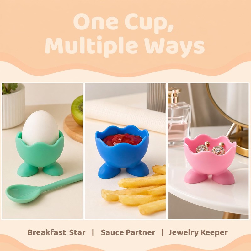 20PCS Egg Cups Set, Boiled Egg Holders Breakfast Table