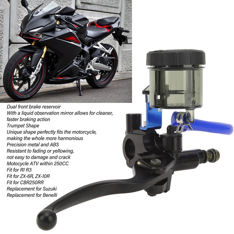 7/8in 22mm Brake Master Cylinder Lever with Dual Hydraulic Reservoir