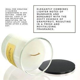 Pecksniffs Classic White Scented Candle 1 Wick - Grapefruit & Citron - Elegant Glass Vessel Luxury Candles - 184g/6.49oz
