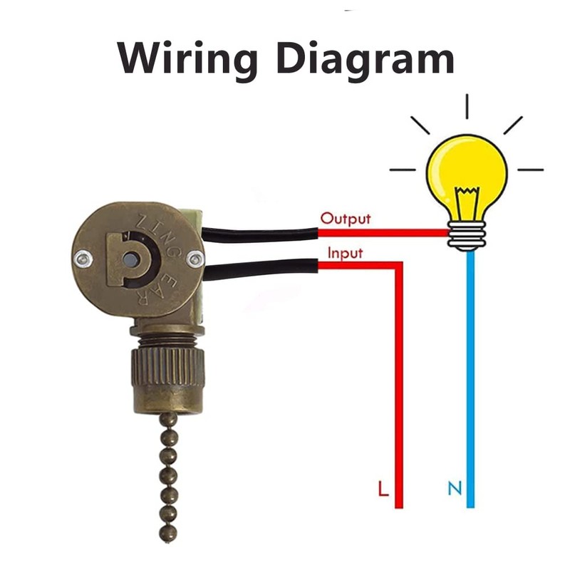 Ceiling Fan Light Switch ZE-109m Metal Pull Chain Switch,Two Wire