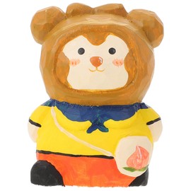 Tofficu Unique Monkey Figurine Wooden Decor Ornament for Monkey Decor Craft Home Dec