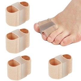 PTAKRQYDYIBJG 4 PCS Bunion Toe Separators Soft Bunion Corrector Gel Toe Spacers Hammertoe Corrector with 2 Loops for Overlapping Toes Women Men Relieve Foot Pain