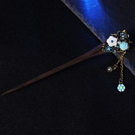 Frcolor Stylish Hair Stick Vintage Hair Pin Women Hair Styling Hair Making Accessory (Blue)