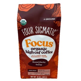 Four Sigmatic Focus Coffee ORGANIC Lions Mane & Yacon Dark Roast 10oz BB 01/27