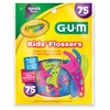 GUM Crayola Kids' Flossers, Grape, Fluoride Coated, Ages 3+, 75
