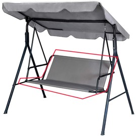 Replacement Garden Swing Seat Cover, Durable 600D Oxford Fabric Garden Swing Chair Cover Outdoor, Fit for 2 and 3 Seater Swing Chair Grey 113 * 47 * 47cm