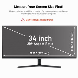 WELINC 34 Inch Computer Privacy Screen Filter for 21:9 Ultra-Wide Aspect Ratio Widescreen Monitor - Anti Glare Blue Light Filter, Screen Protector - Made in Korea