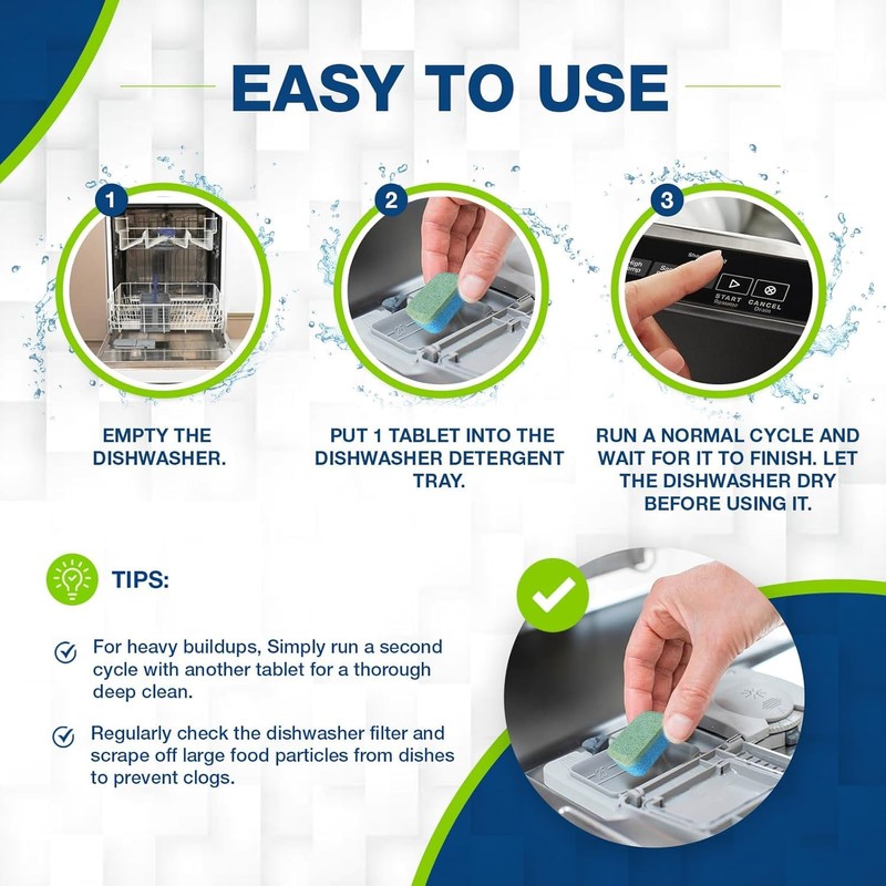 Washing Machine Cleaner & Dishwasher Cleaner Tablets - 48-Pack Bundle