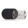 Erbe Solingen Beard Comb Stainless Steel Leather Case Black
