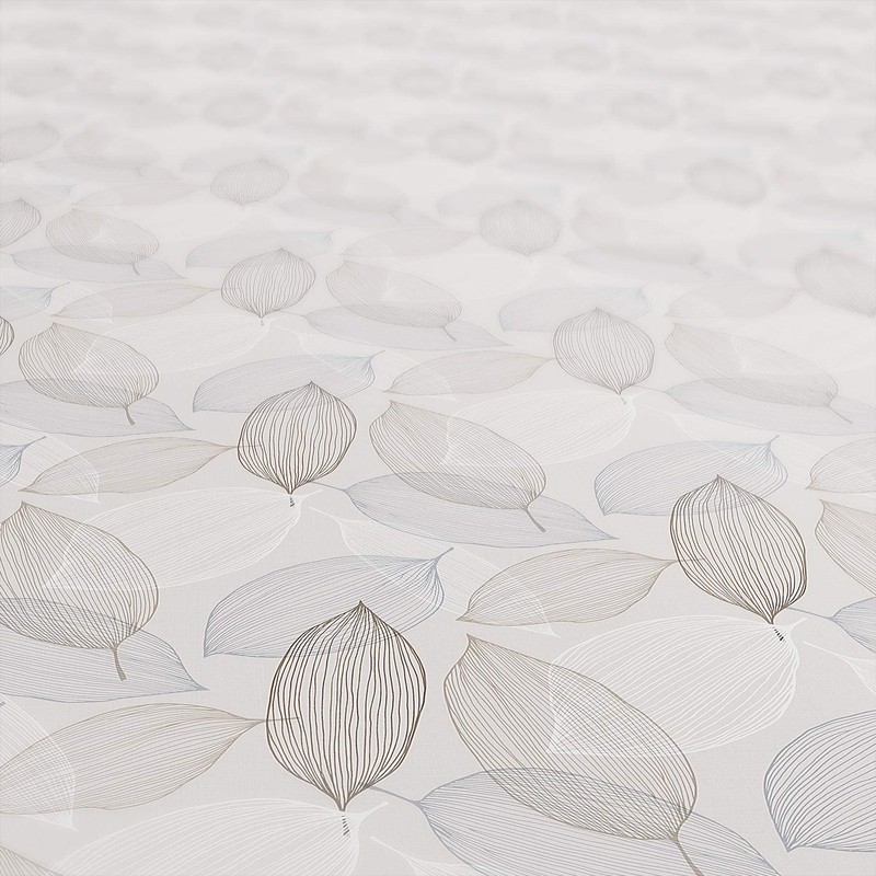 ANRO Oilcloth Tablecloth Oilcloth Tablecloth Washable Abstract Mood Leaf Grey