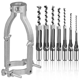 Gisafai 7 Pcs Square Hole Drill Bit with Adapter 1/4, 5/16, 3/8, 1/2, 9/16, 5/8, 3/4 Inch Power Tool Accessory for Drill Press Mortise Machine