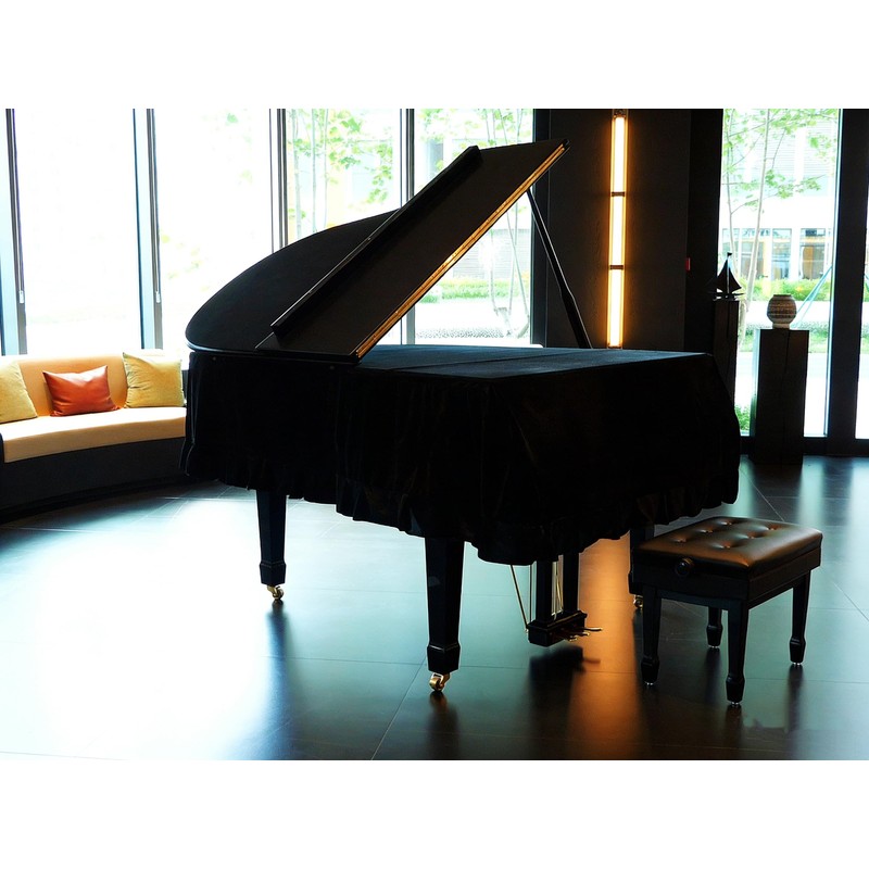 Kaieyres Grand Piano Cover, Velvet Piano Cover Decorative Full black