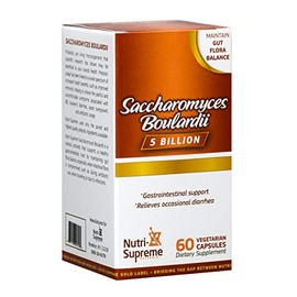 Probiotics capsules: Saccharomyces Boulardii Probiotic Dietary Supplement - 60 Vegetarian Capsules Contains 5 billion cfu per capsule - Supports Digestive and Intestinal Health.