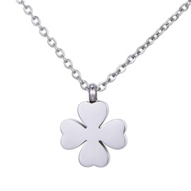 Morella Women's Stainless Steel Silver Necklace with Pendant in Velvet Bag, Stainless Steel