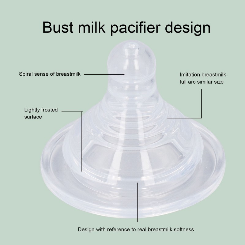 4pcs Infant Bottle Nipples Bust Feeling Replacement Silicone Nipple Round