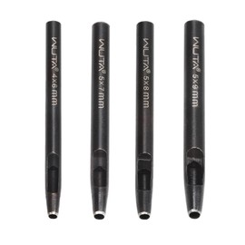 WUTA Oval Leather Hole Punch Set,Carbon Steel Belt Hole Puncher for Leather, Hand Punching Tool for Leathercraft Working (4 * 6mm+5 * 7mm+5 * 8mm+5 * 9mm,4pcs)