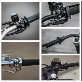 FVMOTO 2 Buttons CNC Hand Control Momentary Switch Micro Switch, for 1 Inch 25mm Bars Handlebar Bobber Cafe Racer Chopper Universal