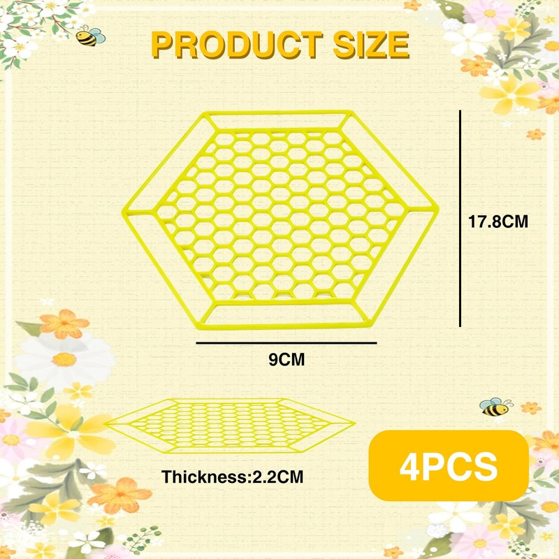 Xumann 4 Pcs Floating Bee Island Watering Station, 7 Inch