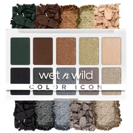 Wet n Wild Paleta de Sombras Color Icon Lights Off | Paleta de 10 Sombras de Ojos Alta Pigmentación | Sombras Mate y Metálicas de Larga Duración | Maquillaje Profesional Vegano y Cruelty Free