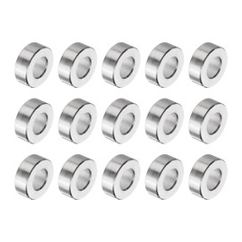 uxcell 15Pcs Aluminum Spacer 1/2" OD x 1/4" ID x 3/16" Length Screw Standoff Bushing Plain Finish Unthreaded Round Metal Spacer for 1/4" ID Screws Bolts and Rods, Silver