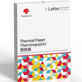 Phomemo M08F Inkless Portable Bluetooth Printer – Supports 8.5" x 11" Letter & A4 Thermal Paper, Compatible with iOS, Android & Laptops, Perfect for Office, Home, School, Business & Travel:_Letter（100 sheets）