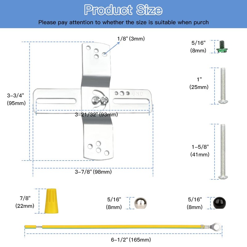 Helunsi 2 Sets Light Fixture Mounting Bracket, 4 inch Universal