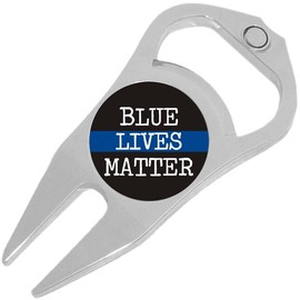 NewCharms Blue Lives Matter Golf Ball Marker Divot Repair Tool Bottle Opener