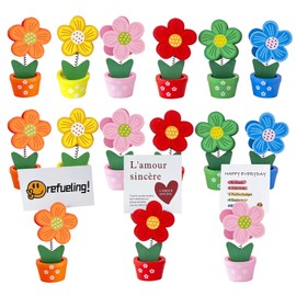 Yiyifor Pack of 12 Place Card Holders, Place Card Holder, Wooden Card Holder, Creative Flower Memo Card Holder for Home, Office, Decoration (Flower)