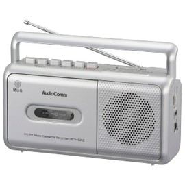 Ohm Electric AudioComm Boombox Mono Radio Cassette Recorder Cassette Deck Silver RCS-531Z 03-5010 OHM