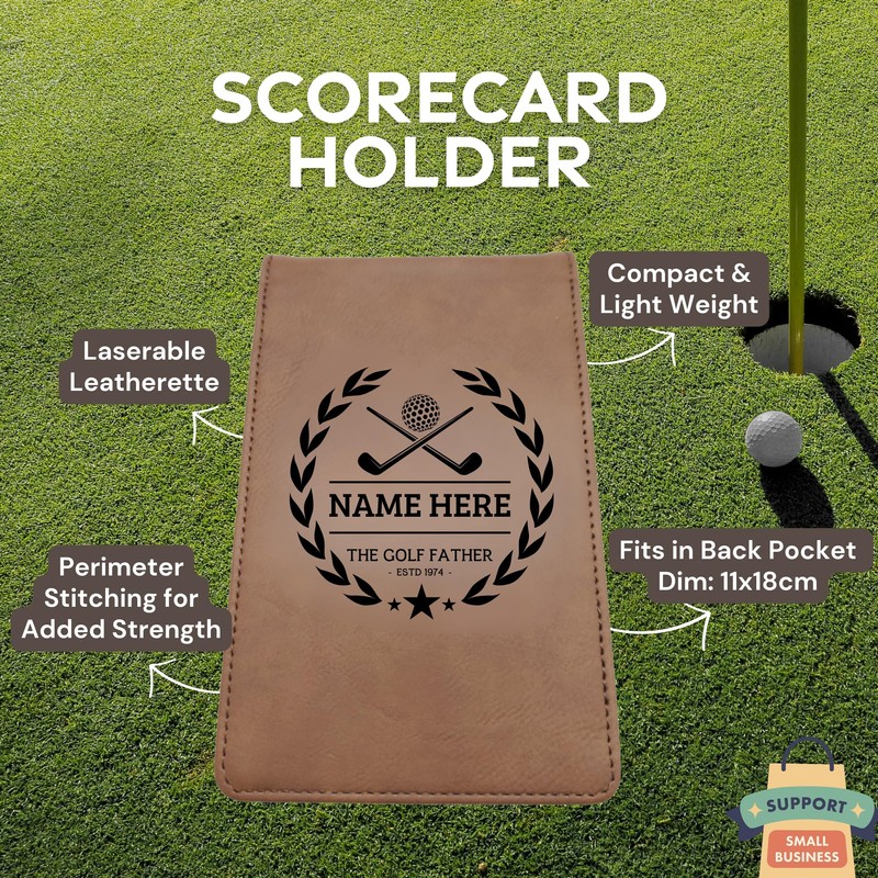 Golf Scorecard Holder (10 Fun Options) Add Golfers Name &