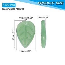 PATIKIL Leaf Beads, 100Pcs Crystal Leaf Beads Translucent Czech Glass Beads Spacer Bead for DIY Jewelry Making Bracelets Necklace, Jade Green