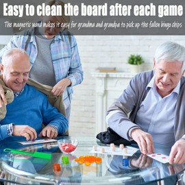 TCOINERY Bingo Chips Set-Magnetic Wand & 100 Counting Chips-6 Colors Transparent Plastic Markers for Family School Learning Game Zoom Bingo and Pokeno Nights