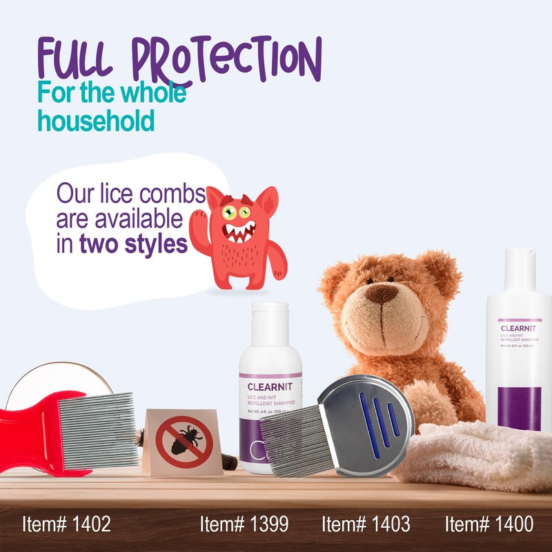 Dynarex WeCare ClearNit Lice and Nit Removal Combs with Plastic