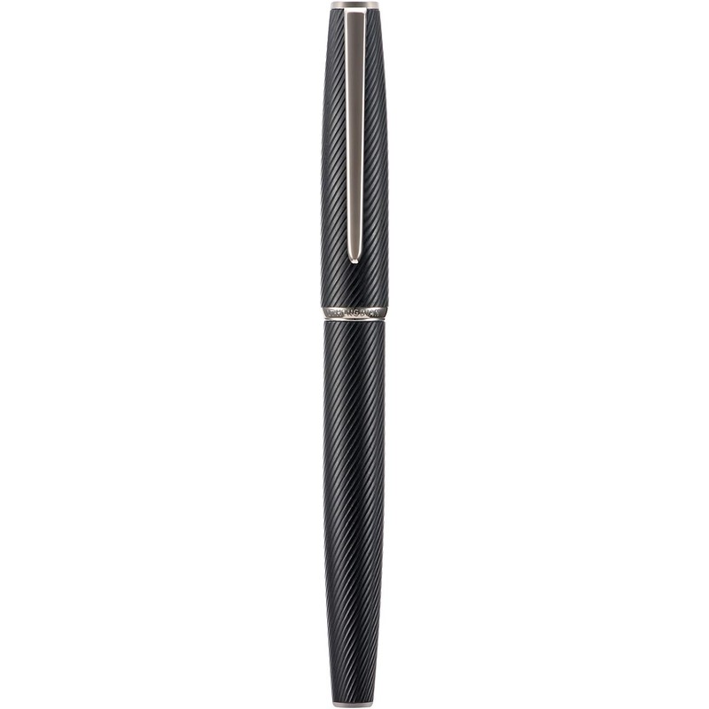 Hong Dian A3 - Pluma estilográfica de aluminio plateado, punta
