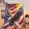 Eagle Blanket American Eagle Flag Fleece Throw Blanket Fuzzy Plush