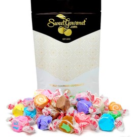 SweetGourmet Assorted Salt Water Taffy | Boardwalk Flavors Collection | Bulk Wrapped Candy | 1 Pound