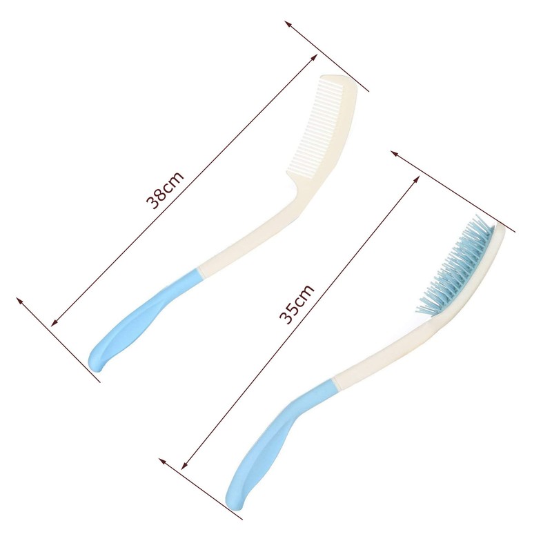 Makihoma Long Reach Handled Comb and Hair Brush Set