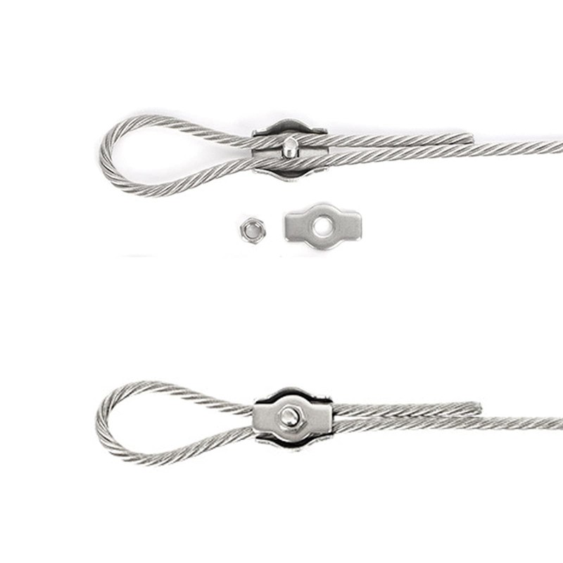 TOP-VIGOR 24Pcs M2 Simplex Bolt Wire Rope Clip, 304 Stainless
