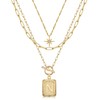 MJartoria Layered Initial Necklaces for Women Trendy, 14K Gold Plated