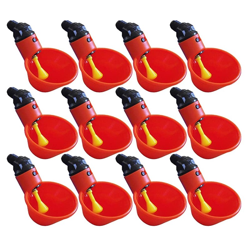 ANCLLO 12 Pack Chicken Water Cups Automatic Poultry Waterers Quail