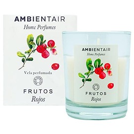 Ambientair Home Perfume. Red Fruits Aromatic Candle, red Fruit air freshener, Aromatic Candle for Home, Aromatherapy, Candle in a Glass vase for interiors. Duration 30 Hours.