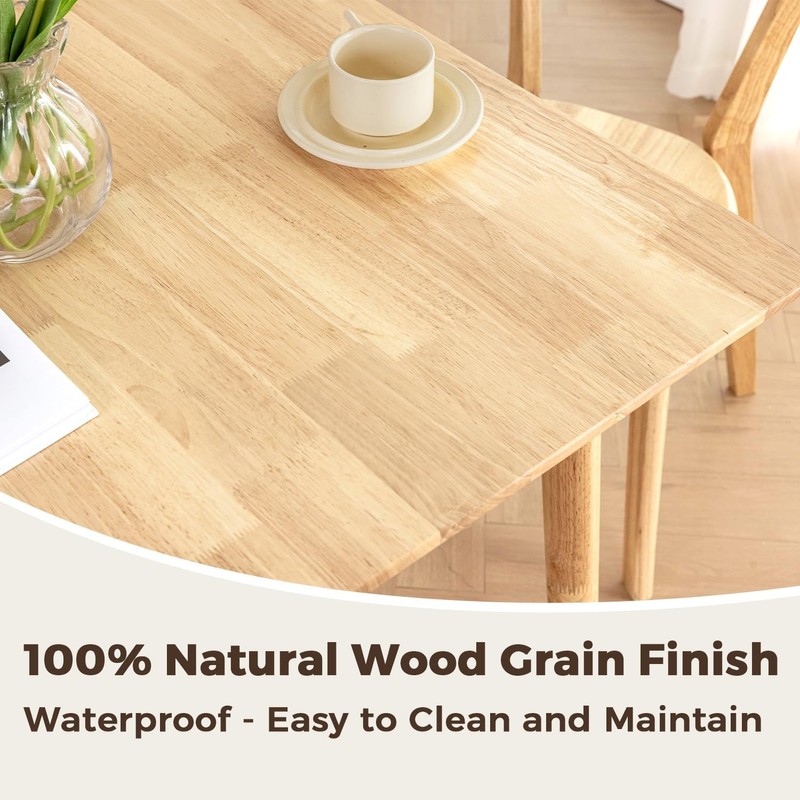 DELAVIN 29.5" Solid Wood Dining Table, Square Kitchen Desk, Modern