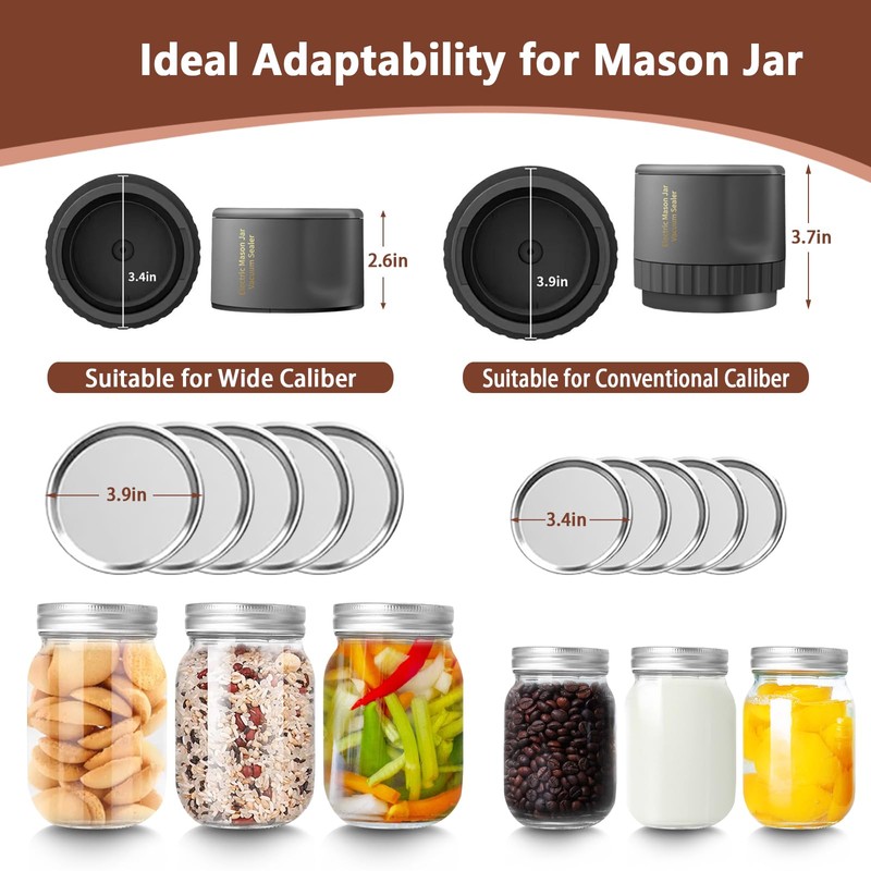 Mason Jar Vacuum Sealer Kit,Upgrade Electric Jar Vacuum Sealer Kit