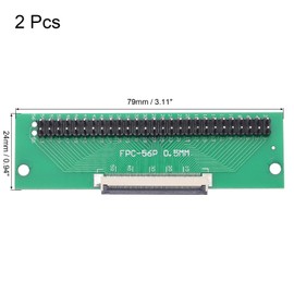 QUARKZMAN FFC FPC Connector Board 56 Pins 0.5 mm Socket to 2.54 mm Double Row Male Pin Header Strip Adapter, PCB Converter Board for LCD TVs/Digital Cameras/Laptops Pack of 2
