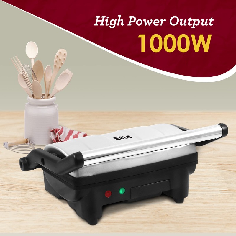 Elite Gourmet EPN-2976 2-in-1 Nonstick Panini Press & Indoor Grill,
