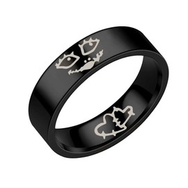 Nightmare Before Christmas Jack and Sally Skull Couple Matching Rings Fashion Engagement Wedding Statement Bands Stainless Steel Finger Ring Anniversary Valentine's Day Lover Promise Romantic Gifts