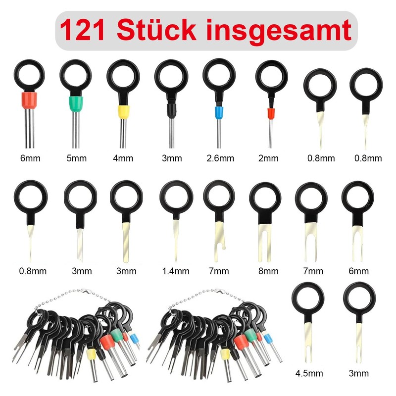 Wjelet 121 Pcs Car Terminal Harness Pin Remover Tool for